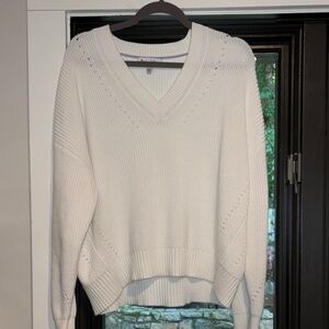Michael Stars White Cotton V Neck Sweater size S